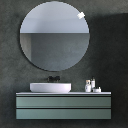Mobilier pentru lavoar - Dulap baie suspendat KolpaSan Alexis, 120 cm, pentru lavoar pe blat, verde mat