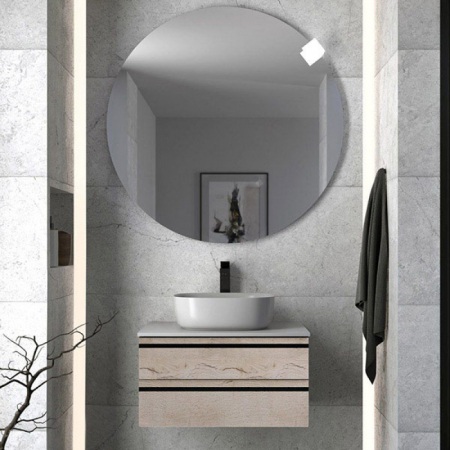 Mobilier pentru lavoar - Dulap baie suspendat KolpaSan Alexis, 60 cm, pentru lavoar pe blat, stejar