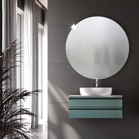 Mobilier pentru lavoar - Dulap baie suspendat Kolpasan Alexis 80 cm, pentru lavoar pe blat, verde mat