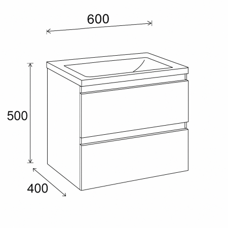 Set dulap baza suspendat Defra Como verde cu lavoar compozit Flex 60 [2]