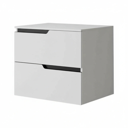 Mobilier baie - Mobilier cu blat pentru lavoar 60 cm, sertare soft-close, alb mat, Fluminia Bari