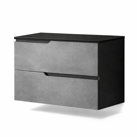 Mobilier pentru lavoar - Mobilier cu blat pentru lavoar 80 cm, gri urban, Fluminia Bari