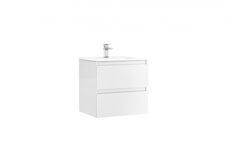 Mobilier baie - Set dulap baie suspendat Gala Daily cu lavoar inclus, 60 cm, alb lucios