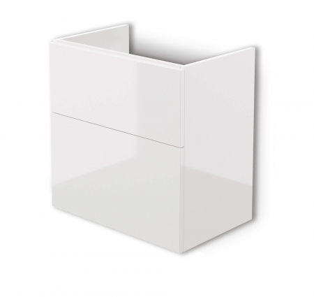 Mobilier baie - Dulap baie suspendat 60x60x38.5cm pentru lavoar, alb lucios, MDF, Deante Prizma
