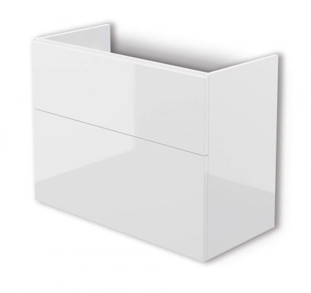 Mobilier baie - Dulap baie suspendat 80x60x38.5cm pentru lavoar, alb lucios, MDF, Deante Prizma