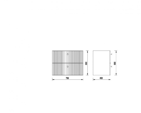 Dulap baie suspendat 80X60 cm pentru lavoar, negru mat, doua sertare softclose Defra Fuego [4]