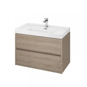 Mobilier pentru lavoar - Dulap baie suspendat Cersanit Crea pentru lavoar incastrabil, 100 cm, stejar