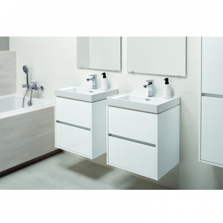 Mobilier lavoar suspendat cu 2 sertare Cersanit, alb, 80 cm, Crea [2]