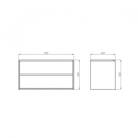 Mobilier lavoar suspendat cu 2 sertare Cersanit, stejar deschis, 100 cm, Crea [5]