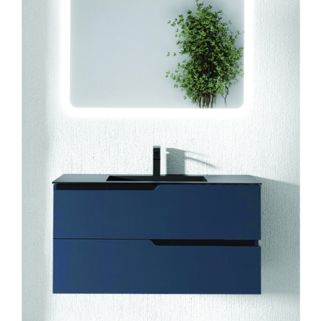 Mobilier pentru lavoar incastrat 60 cm, albastru,  Fluminia Bari [1]