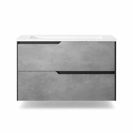 Mobilier pentru lavoar incastrat 60 cm, sertare softclose, gri urban, Fluminia Bari [1]