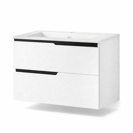 Mobilier pentru lavoar - Mobilier pentru lavoar incastrat  80 cm, alb mat, Fluminia Bari 80