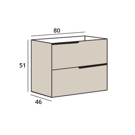Set mobilier cu lavoar incastrat 80 cm inclus, gri urban, Fluminia Bari 80 [2]