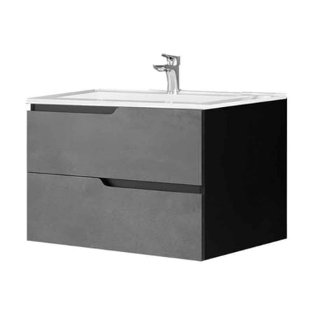 Mobilier baie - Mobilier pentru lavoar incastrat 80 cm, gri urban, Fluminia Bari 80
