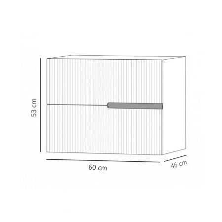 Mobilier pentru lavoar pe blat 60 cm, alb, cu riflaje, Fluminia Malta [2]