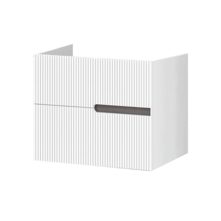 Mobilier pentru lavoar - Mobilier pentru lavoar pe blat 60 cm, alb, cu riflaje, Fluminia Malta