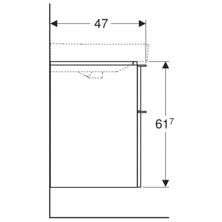 Mobilier suspendat cu doua sertare, Geberit, Smyle Square, pentru lavoar, 75 cm, lava mat [1]