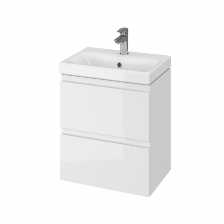 Mobilier pentru lavoar - Dulap baie suspendat Cersanit Moduo Slim 50 pentru lavoar incastrabil, alb