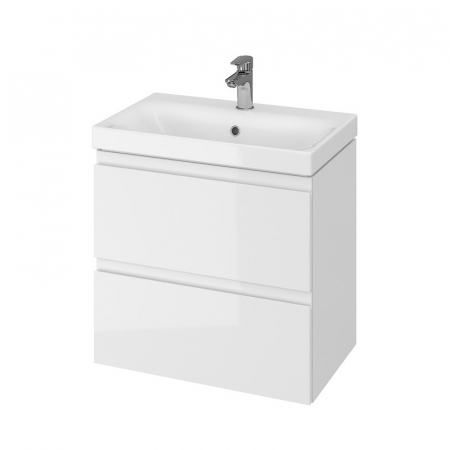 Mobilier pentru lavoar - Dulap baie suspendat Cersanit Moduo Slim 60 pentru lavoar incastrabil, alb