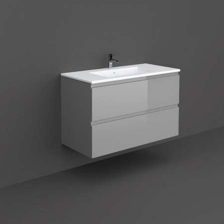 Mobilier baie - Mobilier suspendat incastrabil pentru lavoar, Joy, 100 cm gri, Rak