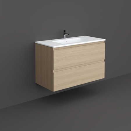 Mobilier pentru lavoar - Mobilier suspendat incastrabil pentru lavoar, Joy, 100 cm stejar, Rak