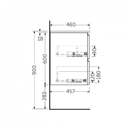 Mobilier suspendat incastrabil pentru lavoar, Joy, 80 cm alb, Rak [2]