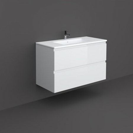 Mobilier baie - Mobilier suspendat incastrabil pentru lavoar, Joy, 100 cm alb, Rak