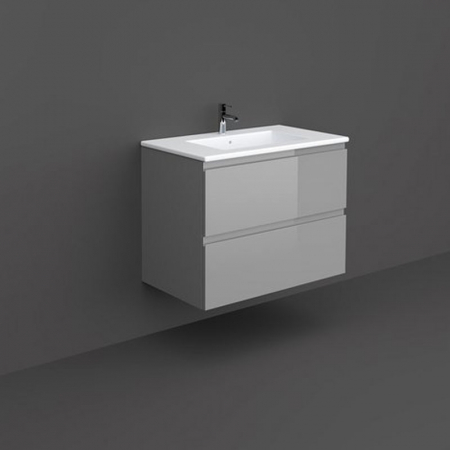 Mobilier baie - Mobilier suspendat incastrabil pentru lavoar, Joy, 80 cm gri, Rak