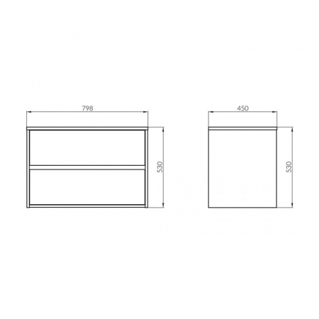 Dulap baie suspendat Cersanit Crea 80 cm pentru lavoar pe blat, stejar [4]