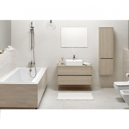 Dulap baie suspendat Cersanit Crea 80 cm pentru lavoar pe blat, stejar [2]