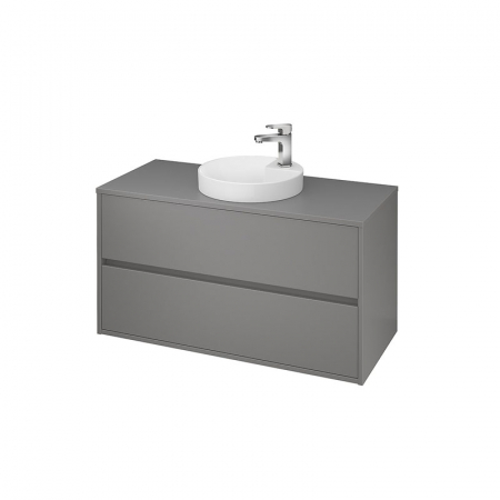 Mobilier pentru lavoar - Dulap baie suspendat Cersanit Crea 100 cm pentru lavoar pe blat, gri