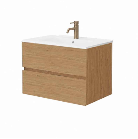 Mobilier suspendat pentru lavoar 80 cm, rovere naturale, Fluminia Genova [1]