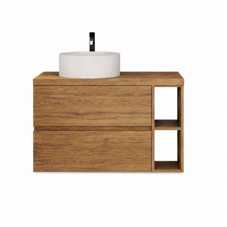 Mobilier suspendat pentru lavoar 80 cm, rovere naturale, Fluminia Genova [3]
