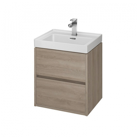 Mobilier pentru lavoar - Dulap baie suspendat Cersanit Crea 50 pentru lavoar incastrabil, stejar