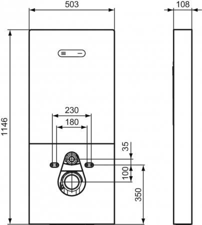 Modul Ideal Standard NeoX pentru vas wc suspendat, sticla alba, actionare pneumatica [6]