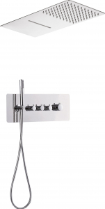 Sisteme de dus incastrate - Set de dus incastrat slim cu diverter triplu si baterie termostata Deante, Slim Line