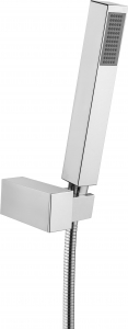 Seturi de dus - Set de dus crom cu para, furtun de dus si suport para Deante, Square