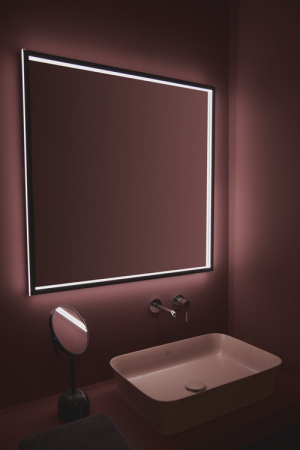 Oglinda patrata cu iluminare LED Ideal Standard Conca 100 cm rama neagra [5]