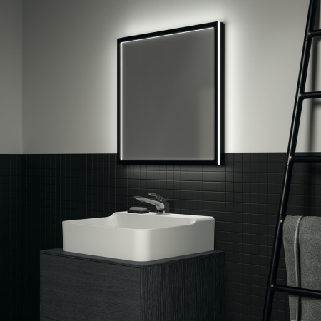 Oglinda patrata cu iluminare LED Ideal Standard Conca 60 cm rama neagra [4]