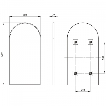 Oglinda suspendata, in rama aluminiu, auriu periat, 50x100 cm, Deante Silia [3]