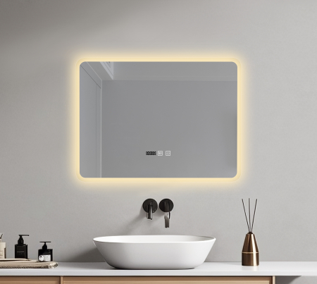 Oglinda baie 80x60 cm, cu iluminare LED, functie dezaburire si intrerupator touch, Belform Atlantis [1]