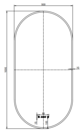 Oglinda baie 50x100 cm, dezaburire, ceas si iluminare perimetrala cu difuzor acrilic, rama neagra, Fluminia Canaria [1]