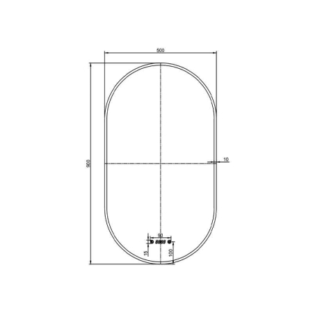 Oglinda baie 50x90 cm, dezaburire, ceas si iluminare perimetrala cu difuzor acrilic, rama neagra, Fluminia Canaria [1]