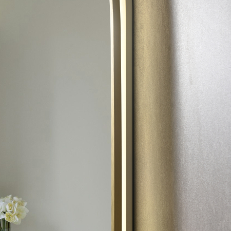 Oglinda baie 60x85 cm, reversibila, cu iluminare LED, rama slim aurie si senzor miscare, Belform Fortuna [6]