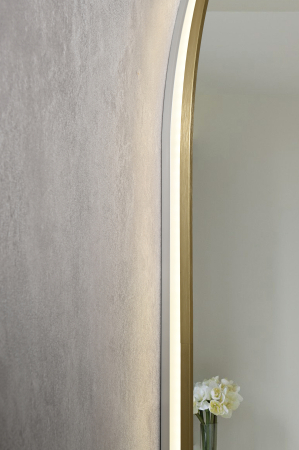 Oglinda baie 60x85 cm, reversibila, cu iluminare LED, rama slim aurie si senzor miscare, Belform Fortuna [5]