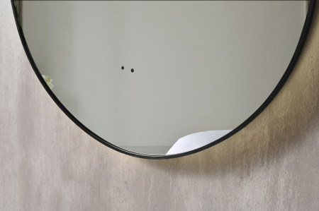 Oglinda baie 60x85 cm, reversibila, cu iluminare LED, rama slim neagra si senzor miscare, Belform Infinity [3]