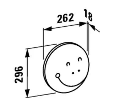 Oglinda baie, cap de omida 26x30 cm, verde, Laufen Florakids [2]