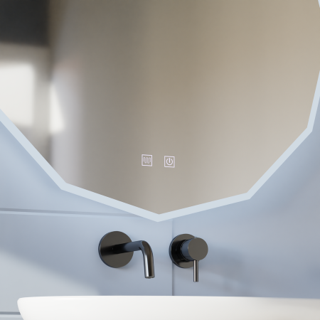 Oglinda baie cu cu iluminare LED si functie dezaburire 50 cm, rotunda, VivoTouch [2]