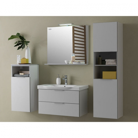 Oglinda baie cu etajera gri deschis, 65 cm, KolpaSan Lana [1]