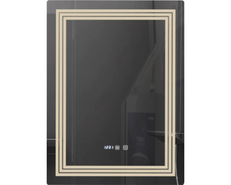 Oglinda baie cu iluminare LED 3 culori, intrerupator Touch, ceas, functie dezaburire, Belform Cronos 60x80 cm IP44 [1]